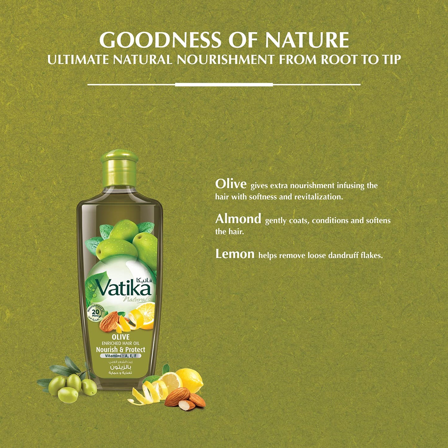Vatika Olive Enriched Hair Oil – 300ml Bottle | Nourishing Hair Care for Stronger, Shinier Hair