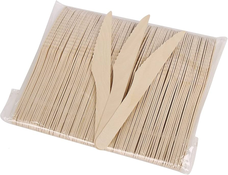 100ct Wooden Knives – 100% Food-Grade Disposable