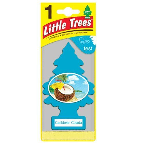 Little Trees Air Freshener – Caribbean Colada (10 Pack) | Long-Lasting Tropical Scent for Cars & Homes
