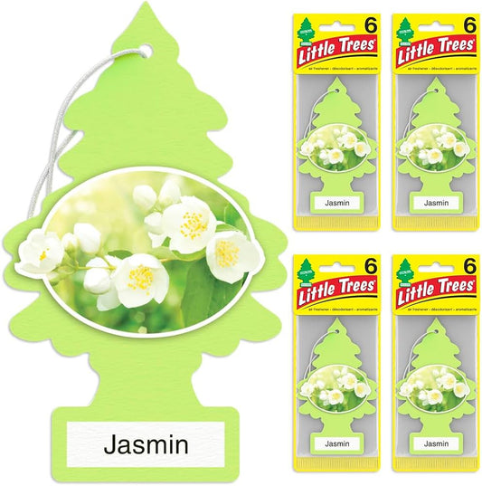 Little Trees Air Freshener – Jasmine (10 Pack) | Classic Floral Scent for Car, Closet & Home