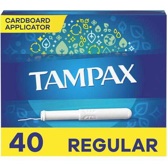 Tampax Regular Tampons – 40 Count | LeakGuard Protection for Everyday Comfort & Confidence