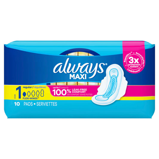 Always Maxi Pads – Regular with Wings, Twin Pack (20 Count Total) | Trusted Daily Protection & Comfort
