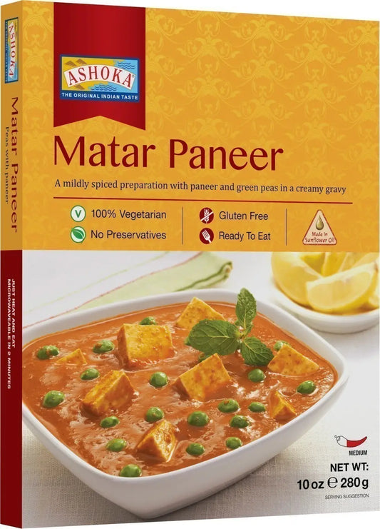 Ashoka Matar Paneer – 280g | Ready-to-Eat | Authentic Indian Taste | Heat & Serve Meal
