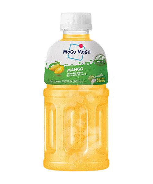 Mogu Mogu Mango Drink with Nata de Coco – 6-Pack (320ml Each) | Tropical Mango Flavor | Fun to Chew