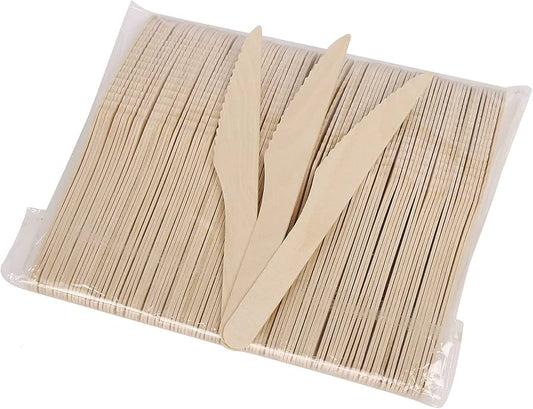 100ct Wooden Knives – 100% Food-Grade Disposable